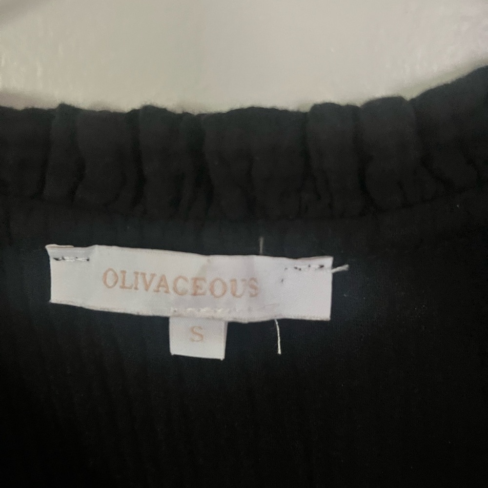 Olivaceous 100% Cotton Black Long-Sleeve Peasant Tunic Dress - Picture 3 of 5